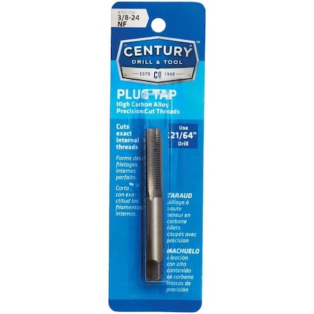 Century Drill & Tool Century Drill & Tool 3/8-24 Carbon Steel National Fine Tap-Plug 95108
